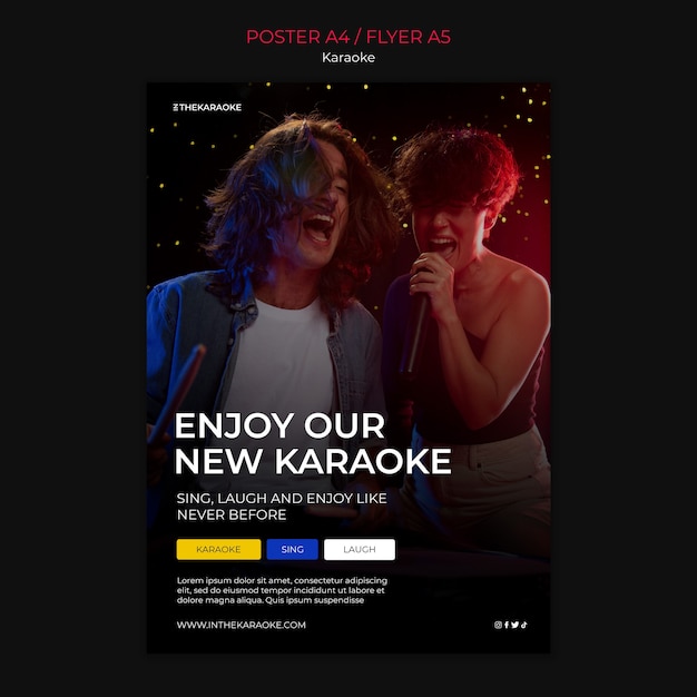 Free PSD karaoke party poster template