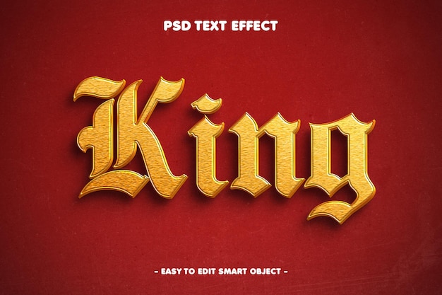 Бесплатный PSD Король текстового эффекта