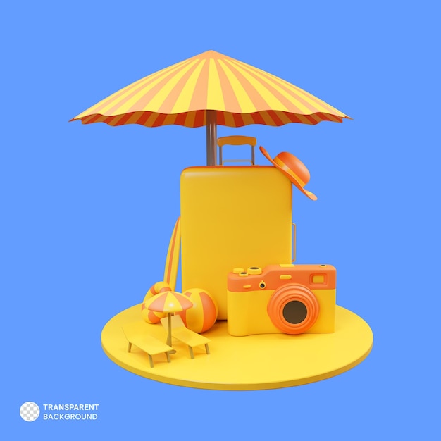 휴일 여행 아이콘 격리 된 3d 렌더링 그림