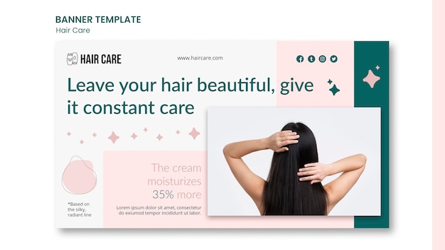 Free PSD hair care advice banner template design