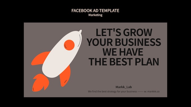 Free PSD hand drawn marketing strategy facebook template