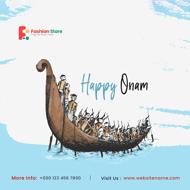 Happy Onam celebration social media post flyer banner poster leaflet.