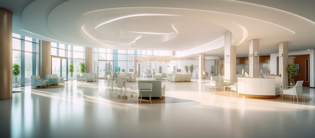 Free PSD interior of luxury hospital hall generative ai