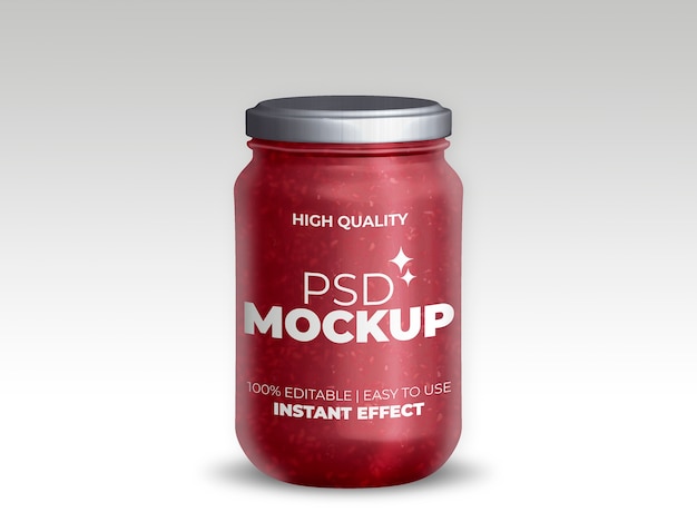 Free PSD mockup for realistic jar