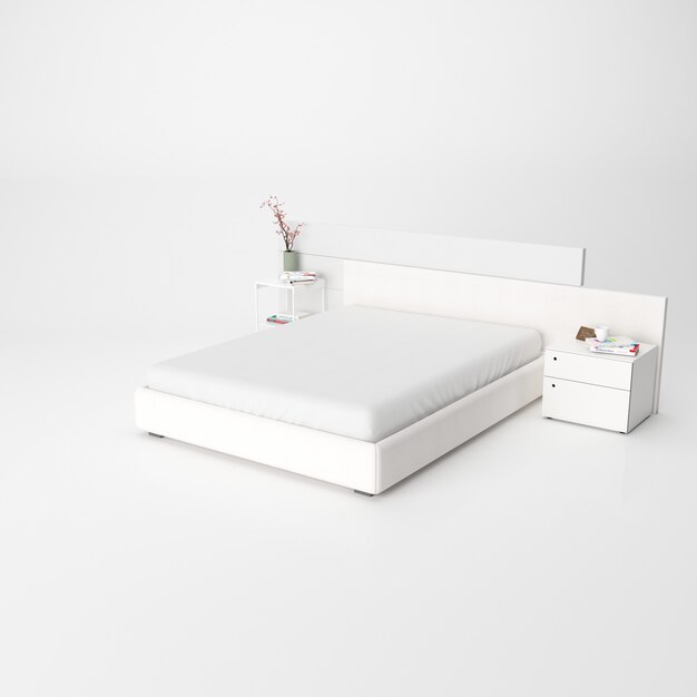 무료 PSD 현대 침실 인테리어 절연