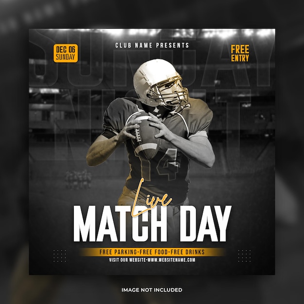Free PSD match day social media post template