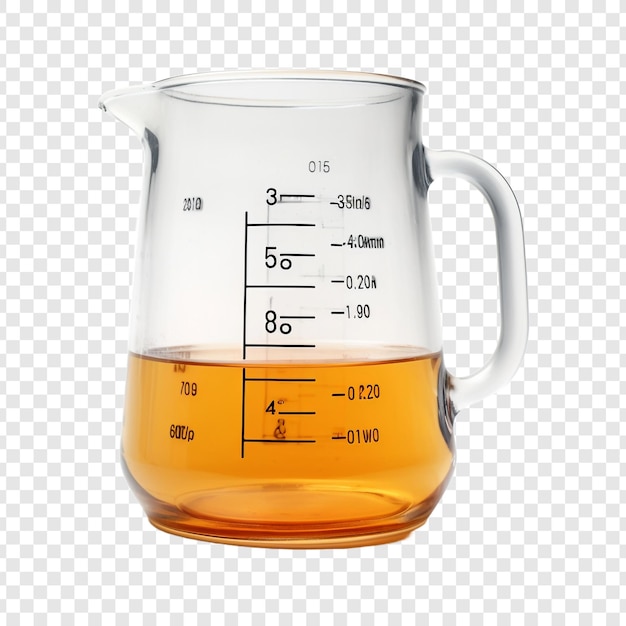 Free PSD measuring jug isolated on transparent background