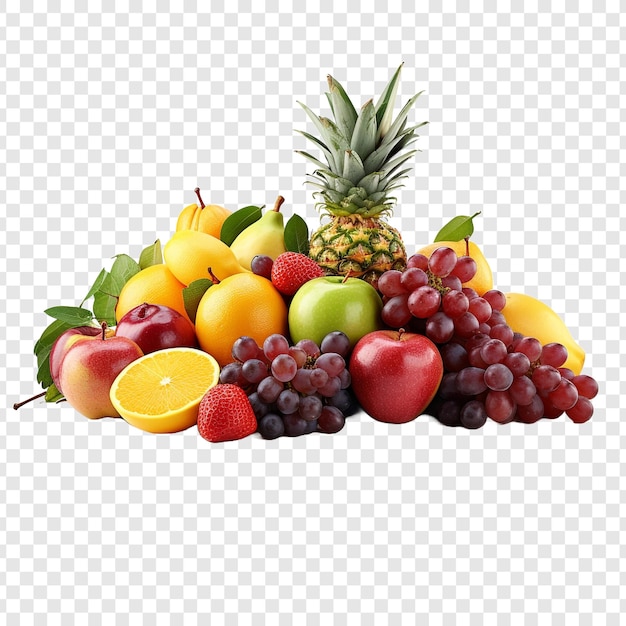 무료 PSD 투명한 배경에 고립 된 과일을 혼합하십시오.