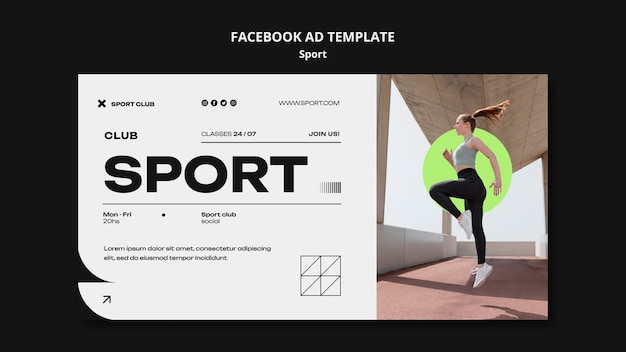 Minimalist sport concept facebook template