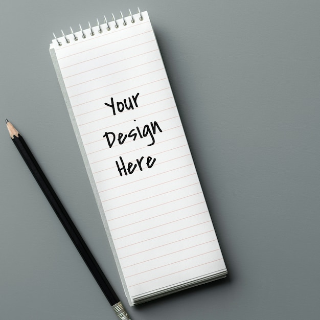 Free PSD notebook mockup and a pencil