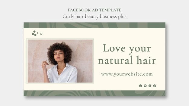 Free PSD natural hair and haircare social media promo template