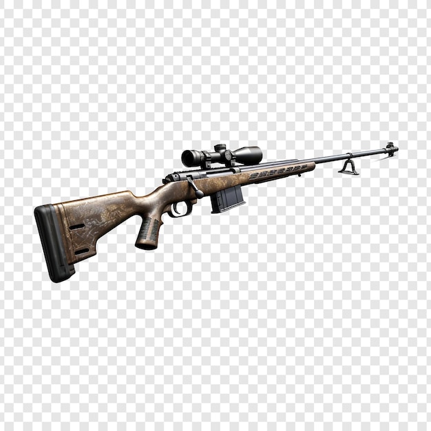 Free PSD sniper rifle isolated on transparent background