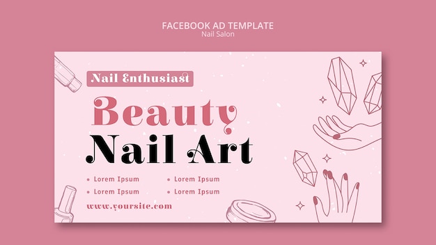 Free PSD social media promo template for nail salon business