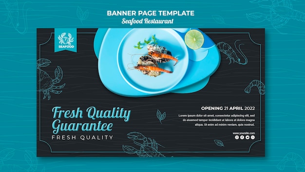 PSD gratuito concetto di banner ristorante di pesce