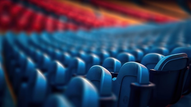 Бесплатный PSD Трибуны на спортивном стадионе, пустая открытая арена генеративный ии