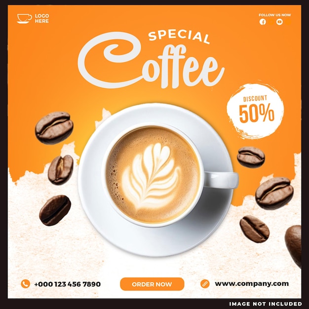 Free PSD special coffee social media design