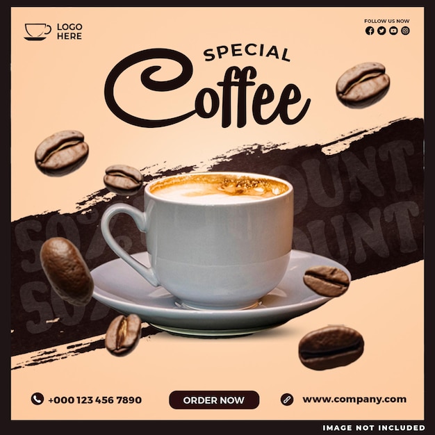Free PSD special coffee social media design