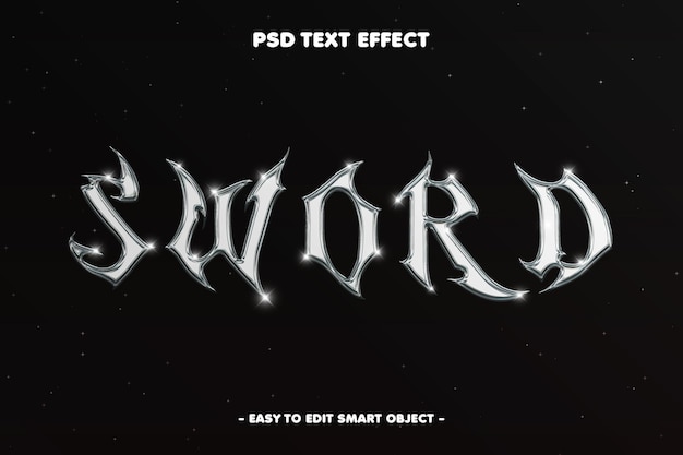 Бесплатный PSD Редактируемый текстовый эффект меча