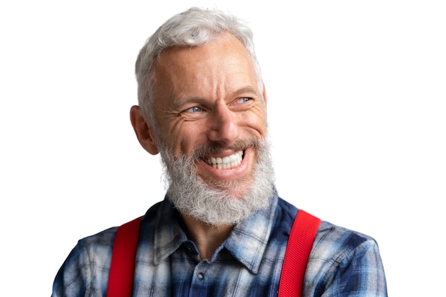 Free PSD portrait of senior man smiling