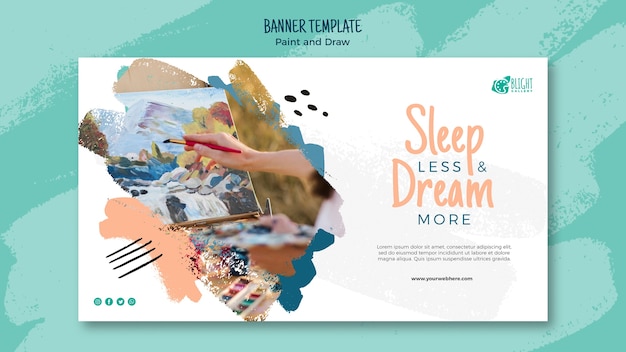 Free PSD paint and draw banner style