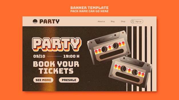 Бесплатный PSD Дизайн шаблона вечеринки