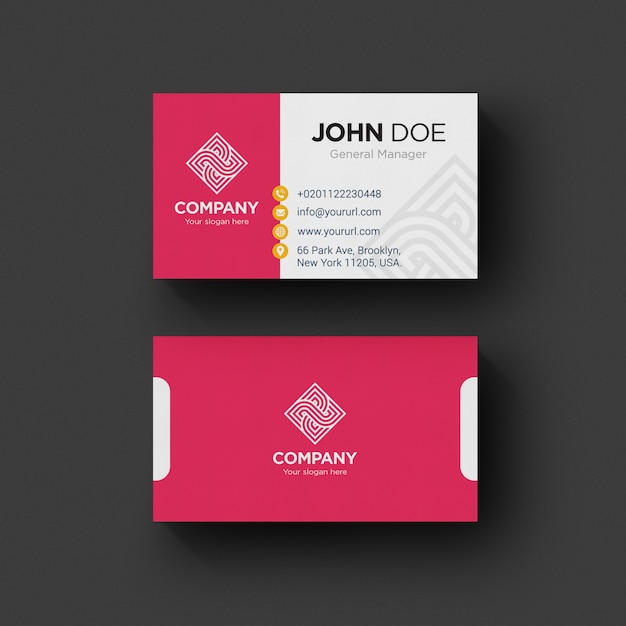 Free PSD pink and white business card
