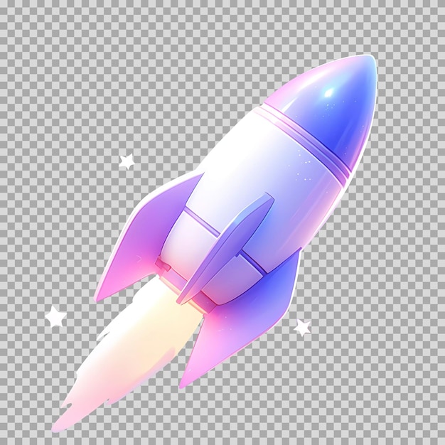 Free PSD psd 3d render rocket ioslated on background