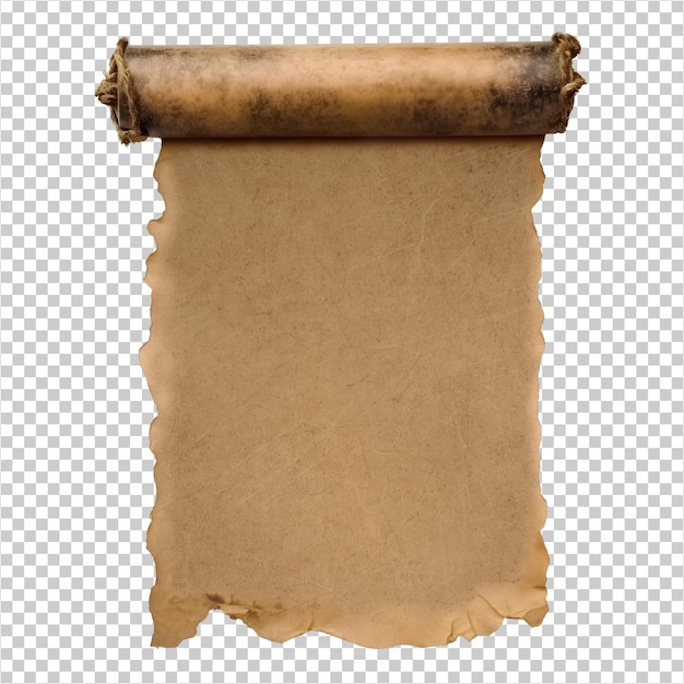 Free PSD psd old paper scroll ancient papyrus isolated on background