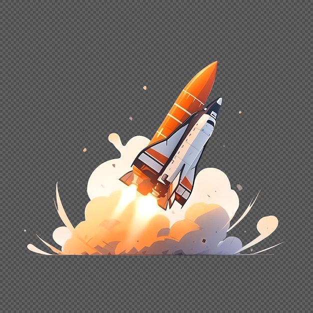 Free PSD psd blast off rocket isolated on background