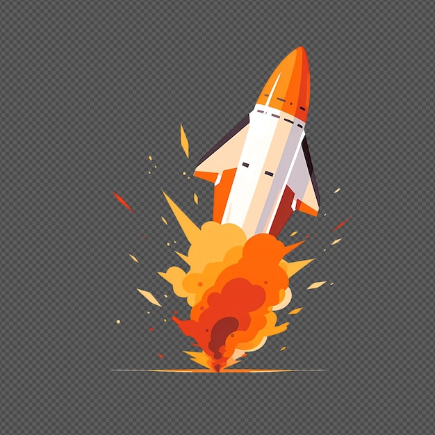 Free PSD psd cartoon illustration blast off rocket