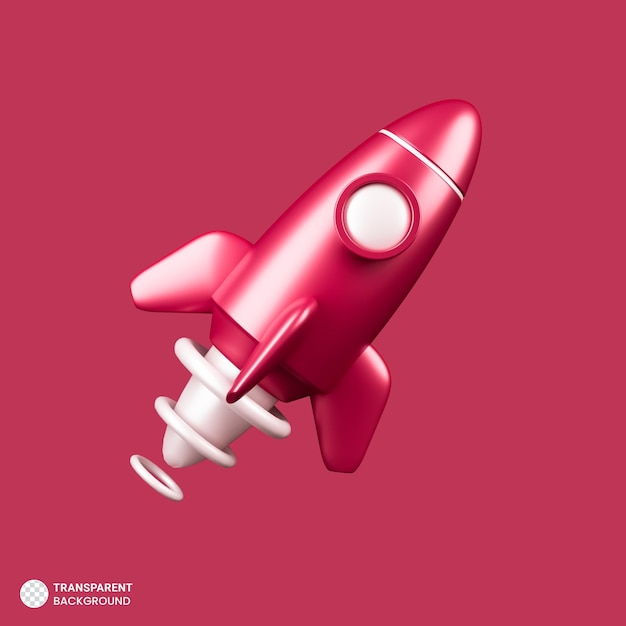 Free PSD rocket color of the year 2023 3d illustration