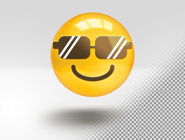 Realistic 3d happy emoji with sunglasses