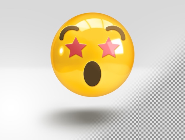 Free PSD realistic 3d surprised emoji