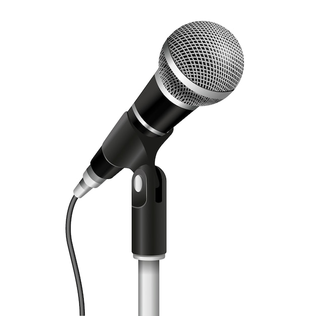 Free PSD realistic microphone illustration