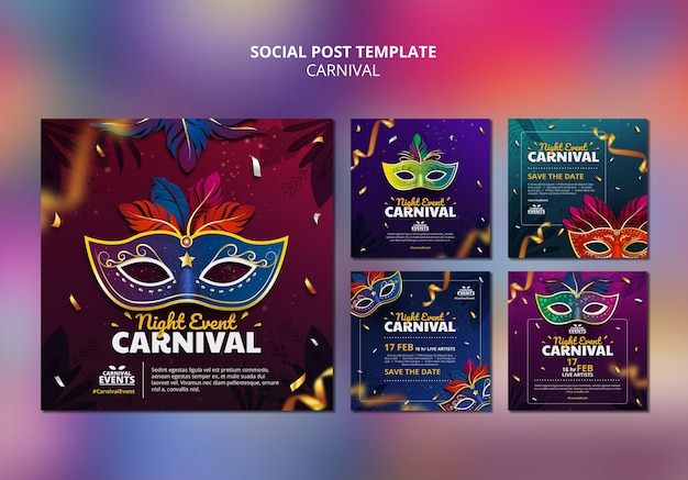 Free PSD realistic carnival template design
