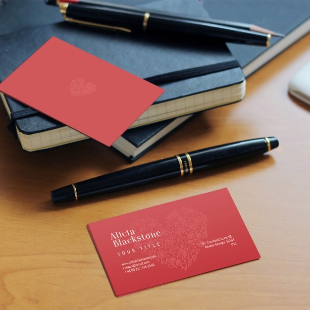 Free PSD red business card