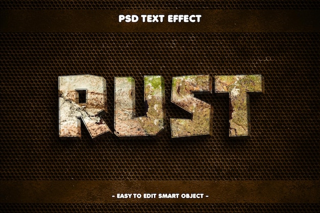 Free PSD rust text effect