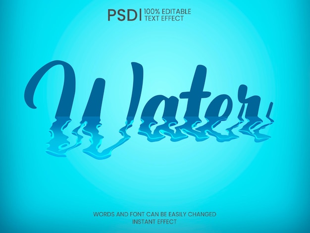 Free PSD water text effect