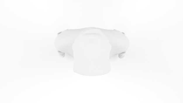 Free PSD white hoodie mockup template isolated, top view