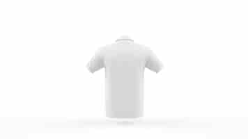 Free PSD white polo shirt mockup template isolated, back view
