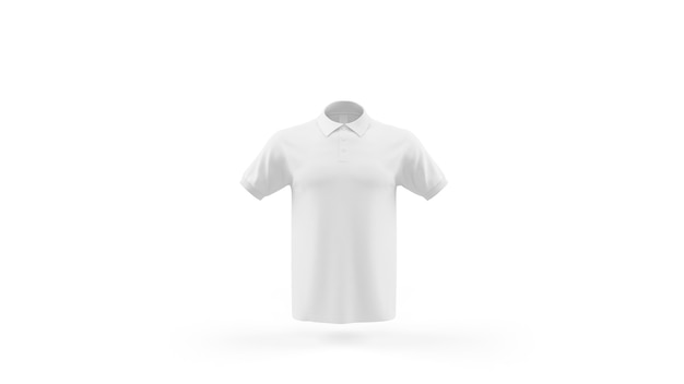 Free PSD white polo shirt mockup template isolated, front view