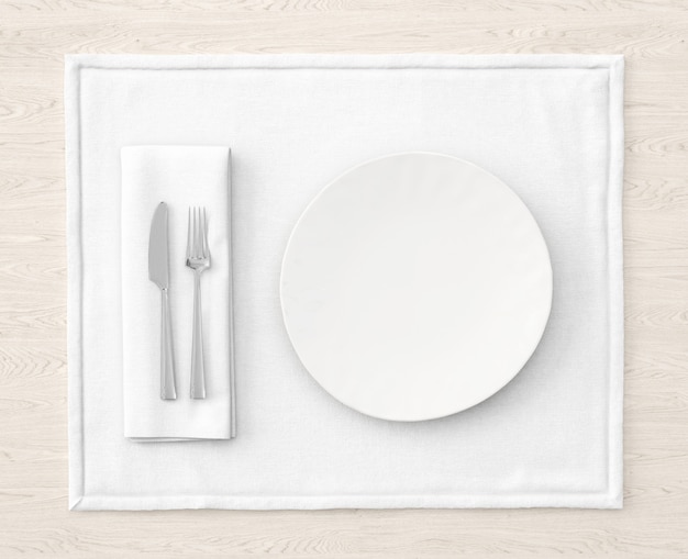 Free PSD table setting on white mat