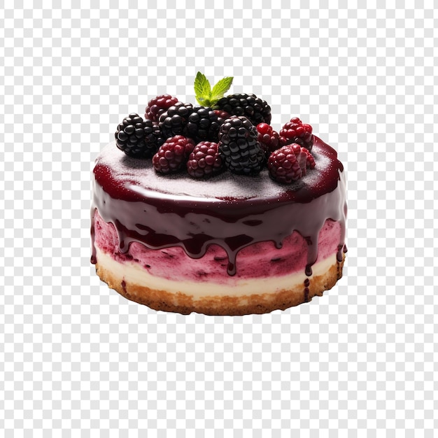 Free PSD tasty blackberry cake isolated on transparent background