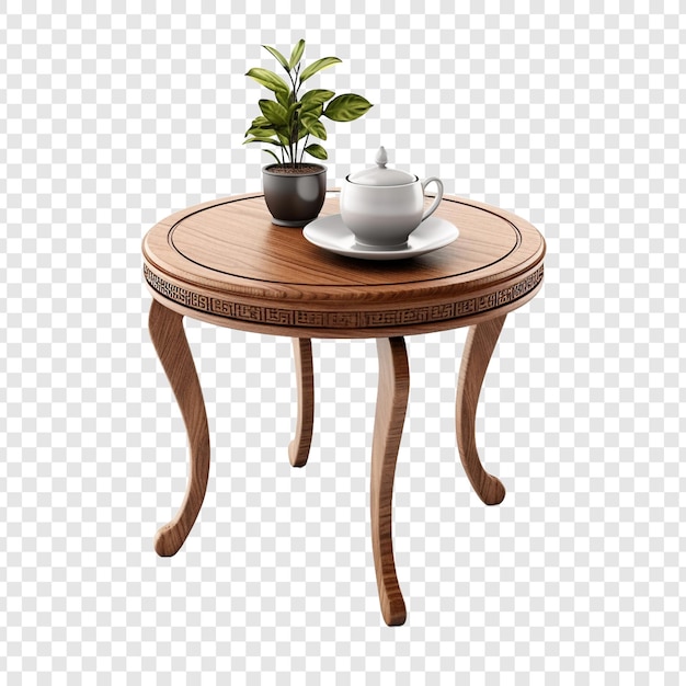 Бесплатный PSD Чайный стол изолирован на прозрачном фоне