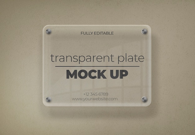 Free PSD transparent plate mockup
