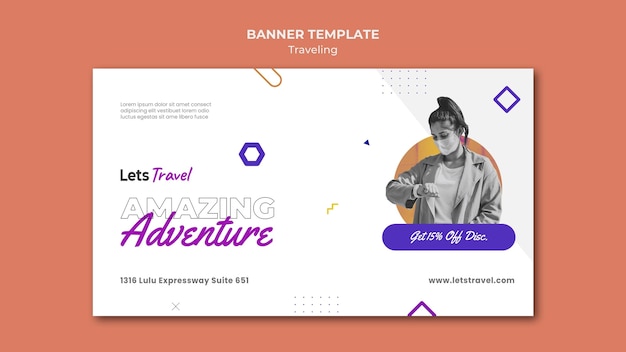 Free PSD traveling banner template