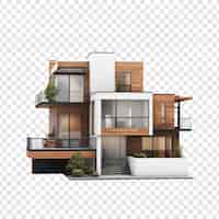 Free PSD triplex house isolated on transparent background