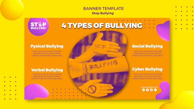 Free PSD types of bullying banner web template
