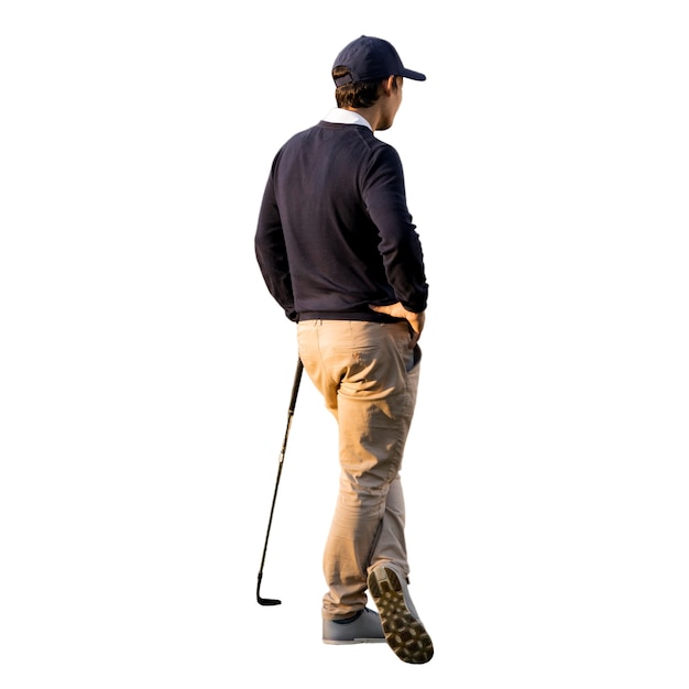 Free PSD view of male golf player