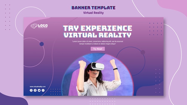 Бесплатный PSD Шаблон баннера виртуальной реальности